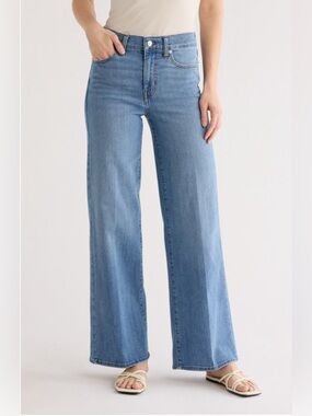 Frame Denim Medium Blue Wide-Leg High-Rise Jeans